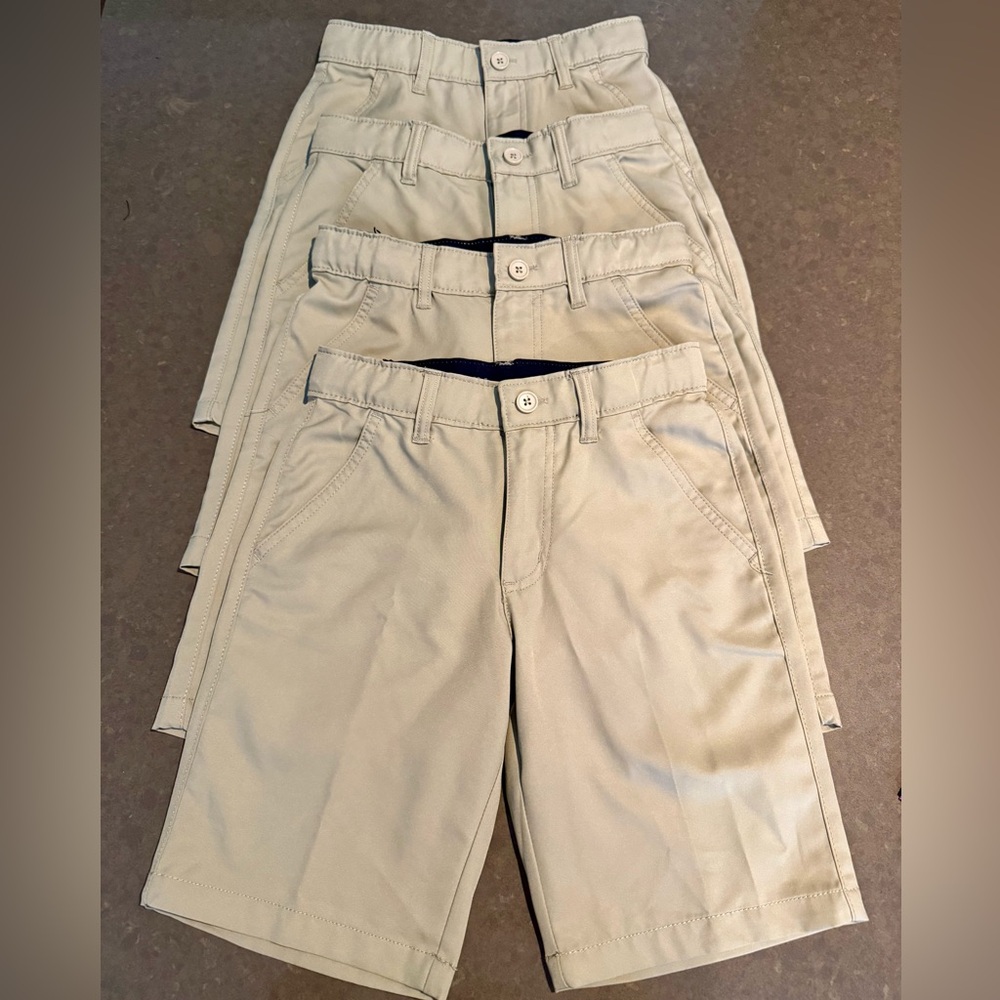 Set/4 French Toast Boys Flat Front Performance Stretch Short Size 10